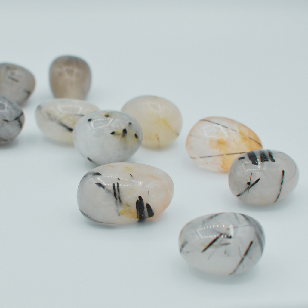 Tumbled Tourmalinated Quartz