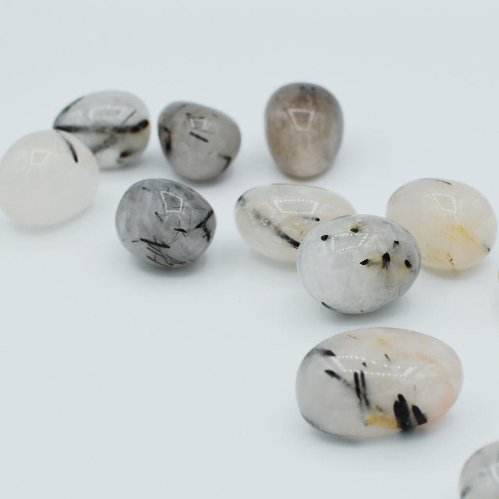 Tumbled Tourmalinated Quartz