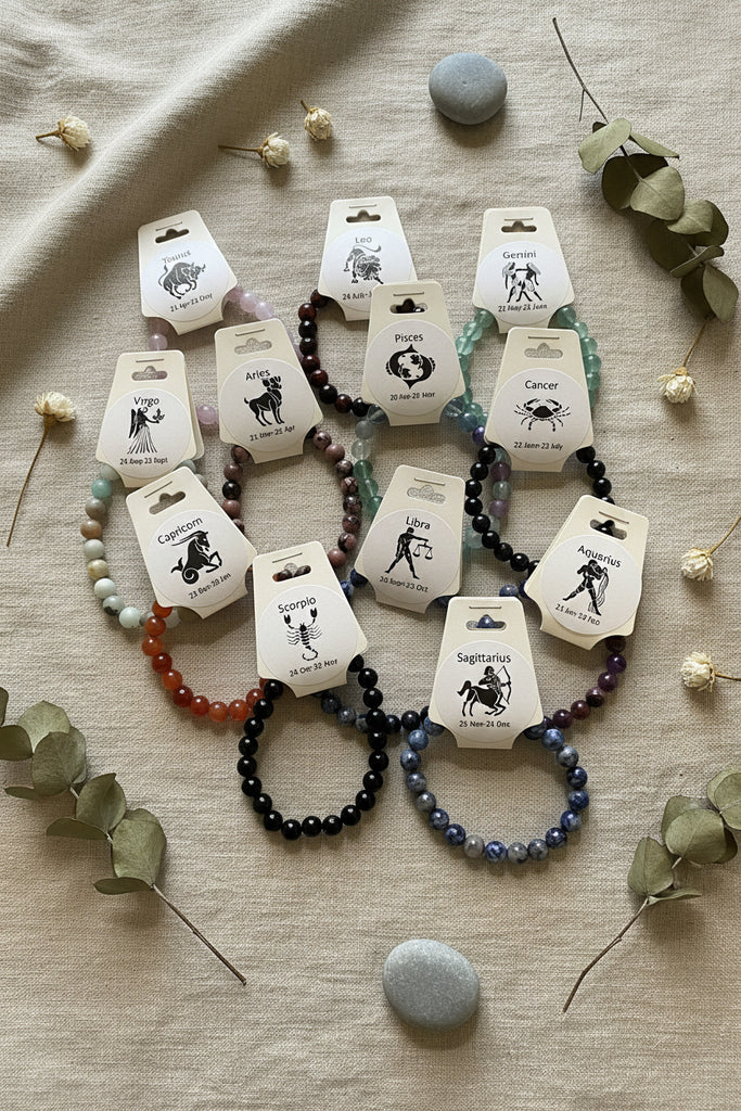 Zodiac Gemstone Bead Bracelets
