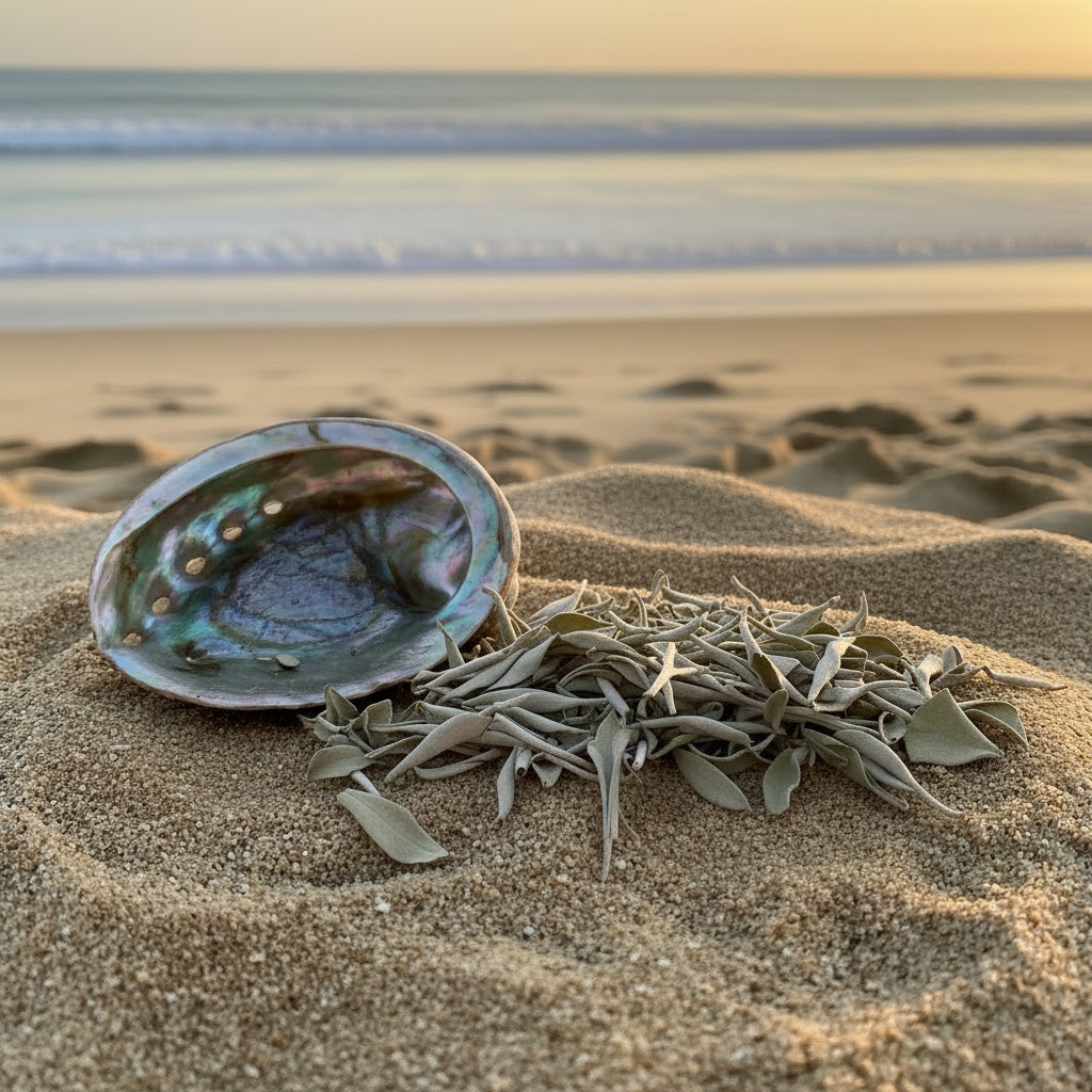 White Sage and Red Abalone Shell Cleansing Pack