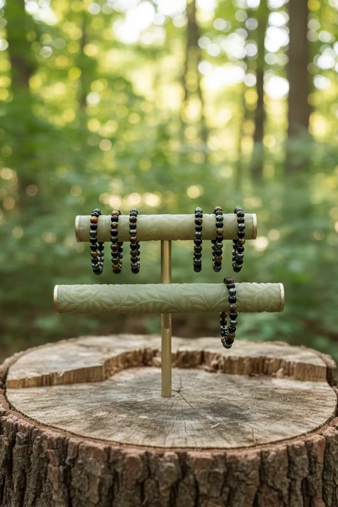 Triple Protection Bead Bracelet (hematite, tiger eye, black obsidian)