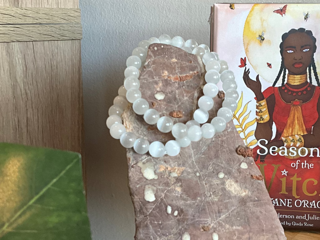 Selenite Bead Bracelet