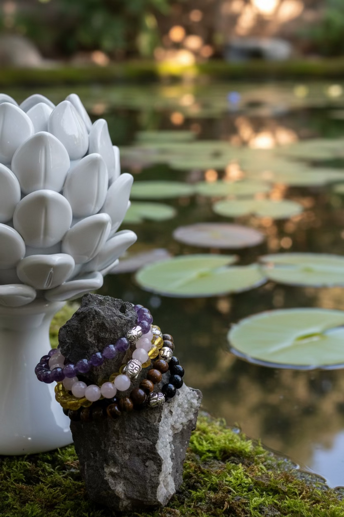 Bead Bracelets with Buddah Head Charm