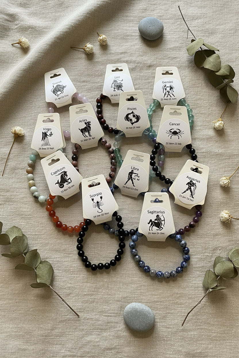 Zodiac Gemstone Bead Bracelets
