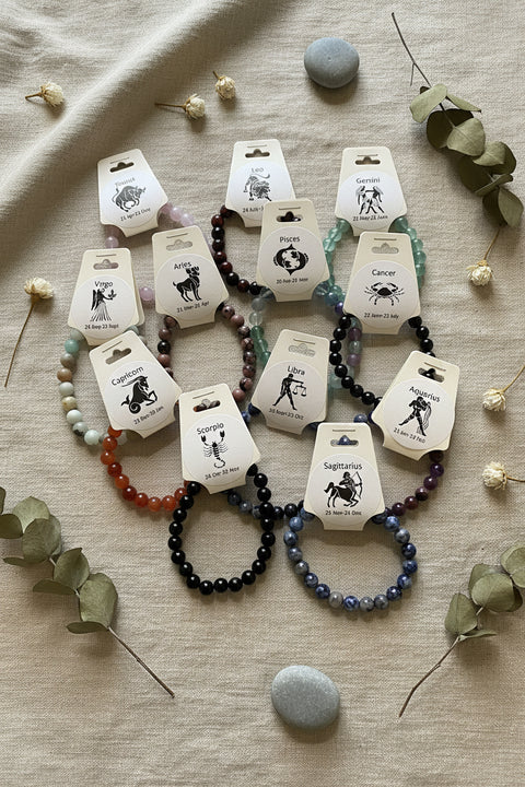 Zodiac Gemstone Bead Bracelets