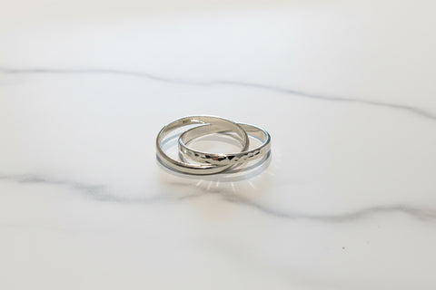 Sterling Sliver 2 Ring Set - Size 11