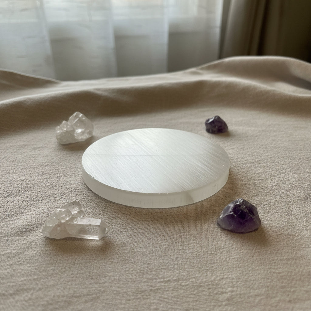 Selenite Charging Plate 9.5cm Diametre