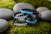 Matte Blue Aura Quartz and Matte Black Obsidian Bead Bracelet