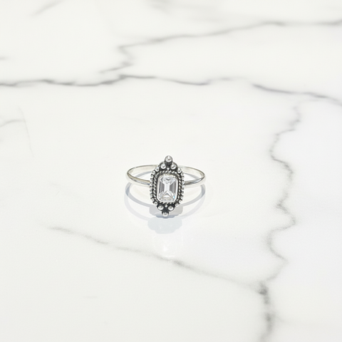 Sterling Sliver White Zirconia - Size 9