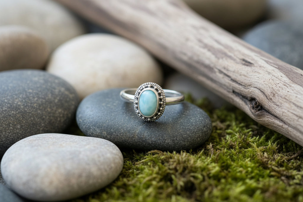 Sterling Sliver Larimar - Size 8