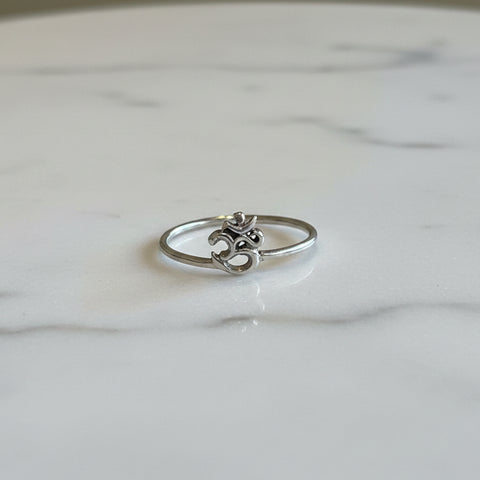 Sterling Silver Om Ring - Size 12