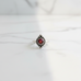 Silver Round Garnet Ring Size 8