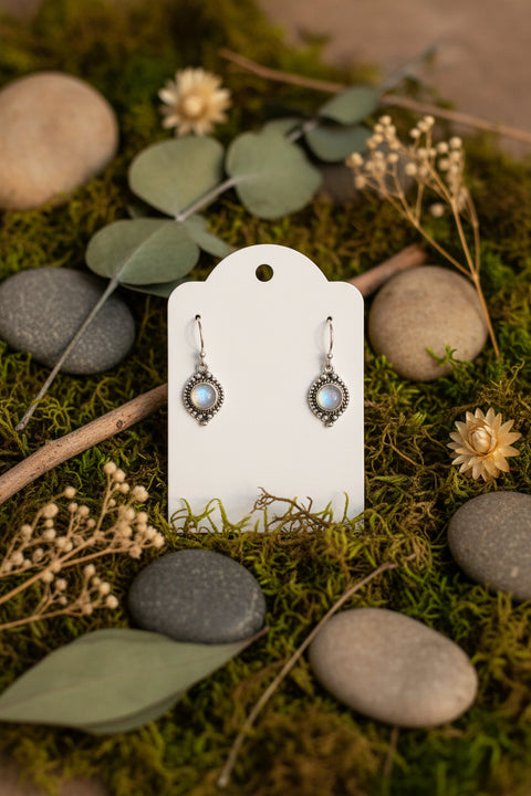 Sterling Sliver Moonstone Earrings