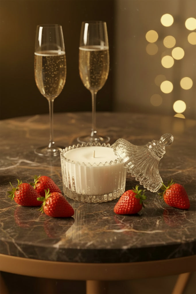 Champagne Strawberries Jar Candle