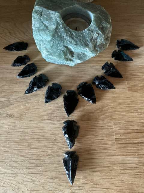 Black Obsidian Arrowheads Small
