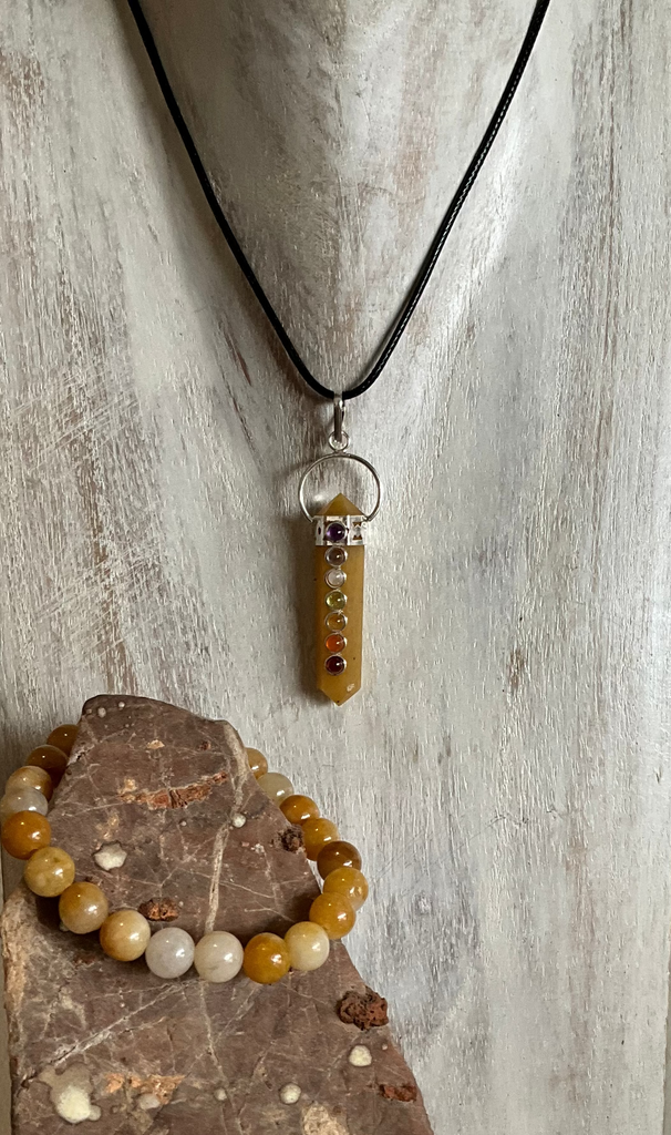 Assorted Crystal Point Necklace and Bead Bracelet Set