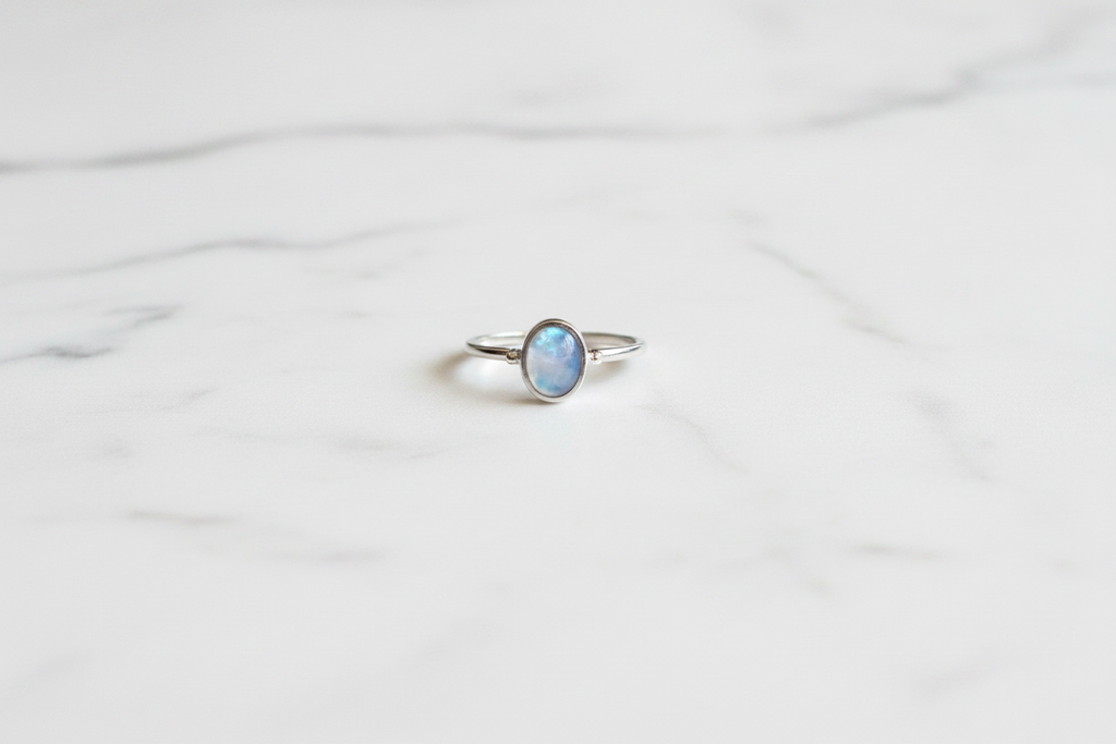 Blue Shell Oval Ring Size 9