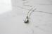 Silver Oval Moonstone Pendant with Satellite Necklace