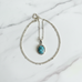 Silver Oval Turquoise Pendant and 55cm Satellite Chain