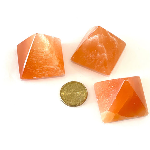 Orange Selenite Pyramid